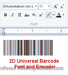 Microsoft Free Barcode Font